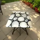 White Agate Square Sofa Center Coffee Table for Home & Living Decor Furniture