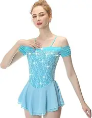 [Zagitova] Figure Skating Dress for Women Shiny Rhinestones Gymnastic Uniforms for Artistic Skate Program