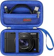 Elonbo Carrying Case for YISENCE 4K Underwater Camera, 11FT Autofocus Waterproof Camera Travel Storage Cover, Compact Waterproof Digital Camera Holder Bag, Mesh Pocket fits Battery Charger, Blue