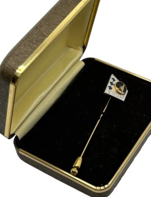 SWCB Southwest Capital Bank lapel pin tie pin 1/5 10k blue stones gold silver