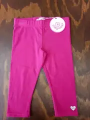 Pumpkin Patch 3/4 length Pink Leggings size 3 NWT cotton