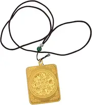 Levemolo Gold Hand-Painted Thangka Symbols Vintage Pendant Charm Retro Locket for DIY Craft Dec