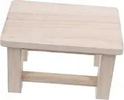 GAROZATION Stable Wooden Small Step Stool for Easy Shoe Changing Lightweight and Compact Design for Home and Dorm Use Solid Wood Construction Elegant Style for Any Room
