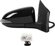 Car Outer Reversing Mirror 7 Line Left Right Side Mirror Assembly with Turn Signal Lamp Compatible for Toyota Corolla E170 2014‑2019(Style11)