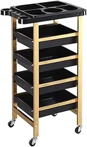 Salon Trolley Hair Stylist Manicure Storage Drawer Trays 5-Tier Multipurpose Tool Cart Beauty Salon Rolling Trolley Cart for Salon Station