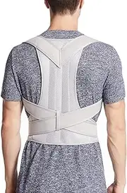XS-5XL Adjustable Scoliosis Posture Corrector Plus Size Fully Back Support Shoulder Neck Clavicle Spine Support Belt Lumbar Brace Posture Trainer Reshape Your Body(Gray,X-Small)