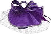 [Ipetboom] Vintage Cocktail Fascinator Hat with Mesh Yarn Headband for Weddings Tea Parties and Formal Events Elegant Headwear for Women Comfortable and Stylish Accessory