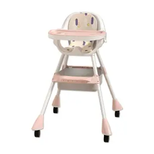 【JoyNa】寶寶餐椅 兒童餐椅 高腳餐椅 吃飯椅 學習椅(高低模式.附滾輪.雙餐盤)