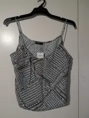 Womens COTTON ON Black/White Patterned Tank Top - Size 10 - BNWT!! (22)