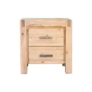 Nowra Solid Acacia Timber Bedside Table In Oak Colour