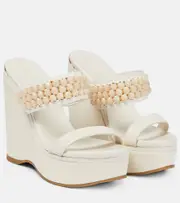 [Jimmy Choo] Jimmy Choo Amoure Wedge 130 leather sandals AU 10 neutrals