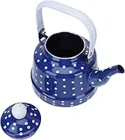 BESTYASH 1Pc Dot Enameled Teapot with Handle and Dot Design Efficient Heat Conduction for Quick Boiling for Kitchen Use and Entertaining