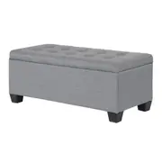 Tommie Fabric Storage Ottoman Grey