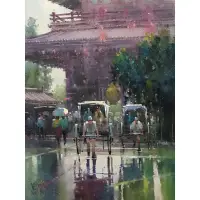 在飛比找博客來優惠-【玲廊滿藝】吳思賢-煙雨淺草寺40x30cm