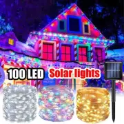 Warm White 100LED Solar Fairy Light String Light Birthday Party Decoration Garde