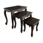 STEWART SOLID MAHOGANY 3-PIECE NESTED TABLE SET CHOCOLATE COLOUR