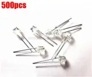 500Pcs Led Light Led Lamp F5 5Mm White Straw Hat Super Bright Ic New zh