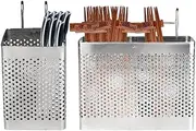 Dishwasher Chopstick Basket, Stainless Steel Cutlery Rack, Hanging Drain Chopsticks Tube, Cutlery Drain Rack, Kitchen Utensils for Organizing Chopsticks, Straws, Teaspoons and Cutlery (Silver)