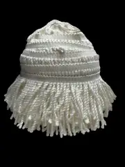 Vtg Bullion Fringe Trim Polyester White 4" Wide x 5 Yds