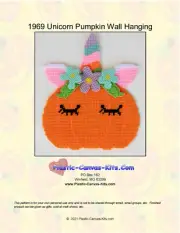Halloween Unicorn Pumpkin Wall Hanging-Plastic Canvas Pattern or Kit