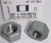 5/8-11 HEAVY HEX NUT A194 GRADE 2H STEEL HOT DIP GALVANIZED (25)