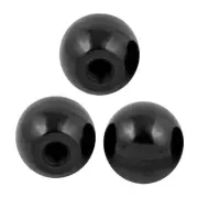 3pc Black Plastic Round Handle Ball Knob M12 Threaded 40mm Dia Machine Tools