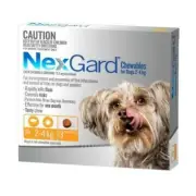 NexGard for Very Small Dogs 2-4kg Orange Flea & Tick Treatment Tasty Chew 3 pack