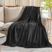 Fleece Blanket Throw Blankets for Sofa Couch Bed Twin(60"×80") Dark Grey