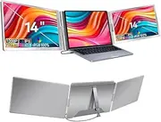 Trion 14-inch 360° Portable Monitor Extender for Laptop 1200P IPS FHD Dual Laptop Screen Grey (1 Year AU Warranty)