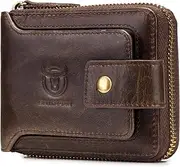 [Nurdo] Leather Bifold Zipper Wallet for Men Travel Purse Pouch Gift
