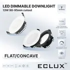 13W DIMMABLE LED DOWNLIGHTS FLAT & RECESSED LIGHTS BLACK/WHITE 90MM WITH AU PLUG