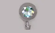 Silver RHINESTONE Retractable ID Badge Reel Security Key Card Holder FREE SHIP