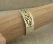 10K Celtic Trinity Knot & Sterling Silver Band Made in Ireland Various Sizes