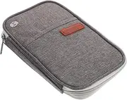 [OATIPHO] Multi Function Theft Passport Wallet Stylish RFID Protection Zipper Design Capacity Card Holder for Travel Grey Pouch