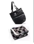 Victoria's Secret Pink Sherpa Throw Blanket Black Gray Checker 50x60 Plus Tote