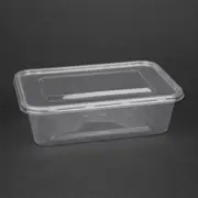 Fiesta Recyclable Microwave Plastic Container - 650ml with Lids (Box 250)