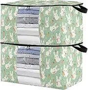 sanluoli 90L 2 Pack Under Bed Shoe Organizer with Reinforced Handles, clear window Closet Storage Bags