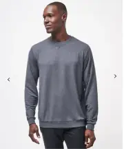 Travis Mathew- Amenities Crew Neck- Heather Dark Grey- Size Small