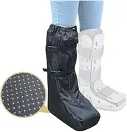 Walking Boot Cover Tall Medical Cast Fracture Boot Foot Cast Cover Orthopedic Brace Air Walker Boot Covers for Women Men Outdoor Rain Winter Snow Boot Protector Foot Support with Sole (Black)