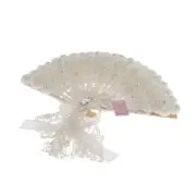 Wedding Handheld Fan Bride Lace Flower Decorative Non-Foldable Fan