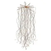 4.9' LED Orange Cascade Weeping Willow Light Outdoor Porch Yard Halloween Decor