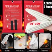 Fire Blanket Large Quick Release Home Caravan Kitchen Fire Safety Blanket 59"x59