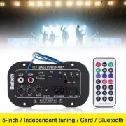 5'' Car Bluetooth HiFi Bass Power AMP Stereo Digital Amplifier USB TF w/ Remote