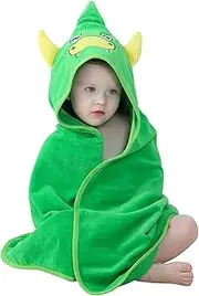 MICHLEY Unisex Baby Animal Hooded Bath Towel Soft Cotton Beach Swimming Bathrobe for 0-6T, Green