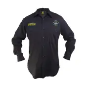 Canberra Raiders NRL Button up Work Shirt Long Sleeve Black