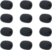 12 Pack Foam Microphone Windscreen, Black Mini Mic Foam Covers for Small