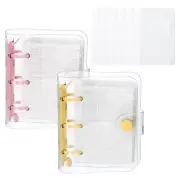 Clear 3 Ring Binder Cover, 2 Pack PVC Notebook Binder, Pink Yellow
