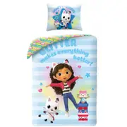 Gabby's Dollhouse Glitter Girls Cotton Quilt Cover Set - Single Bed