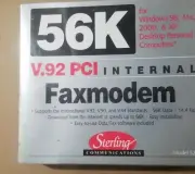 NEW SEALED STERLING COMMUNICATIONS "FAX MODEM" MODEL S20 56K V.92 PCI Internal