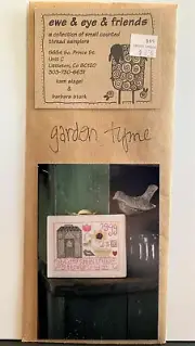 Ewe & Eye & Friends GARDEN TYME Sampler Cross Stitch Pattern Chart w/Ribbon